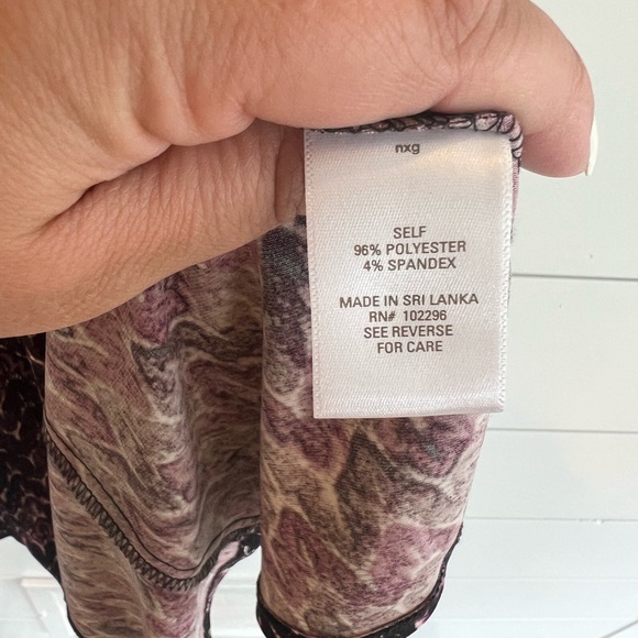 SOLD DB Established 1962 1/2 Sleeve Purple Patterned Knee-Length Dress 16 - Picture 6 of 6